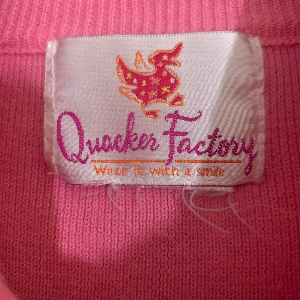 Quacker Factory Pink Cardigan with Silver Accents 3x Zip Front - Picture 4 of 5